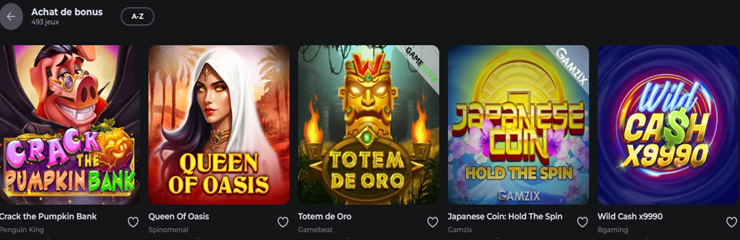 Achat de Bonus Slots au TurboWinz Casino 